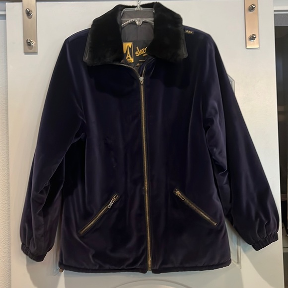 Skea Jackets & Coats Vintage Skea Purple Velvet Jacket With Black